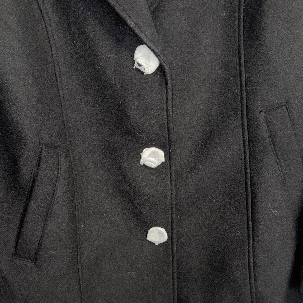 Haute Edition Black Wool Trench Coat - Picture 4 of 8